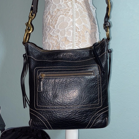 EUC VINTAGE COACH CHELSEA  LACED DUFFLE CROSSBODY SHOULDER BAG 10399 black - Picture 3 of 11